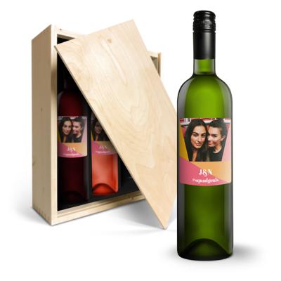 Wijnpakket met bedrukt etiket - Merlot, Syrah en Sauvignon Blanc