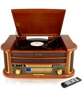 Denver Retro Platenspeler - Ingebouwde Speakers en Versterker - Radio CD Speler - MCR50 -Hout