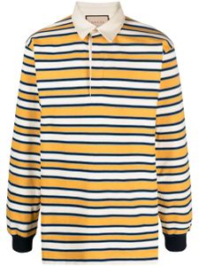 Gucci logo-print striped polo shirt - Jaune