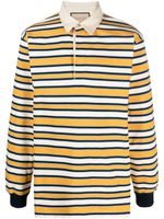 Gucci logo-print striped polo shirt - Jaune - thumbnail