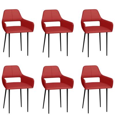 Vidaxl Eetkamerstoelen 6 St Kunstleer Rood