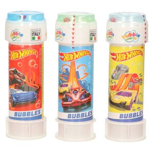 3x Hot Wheels race autos bellenblaas flesjes met bal spelletje in dop 60 ml voor kinderen