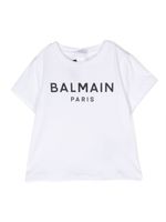 Balmain Kids t-shirt en coton à logo imprimé - Blanc