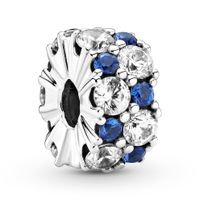 Pandora 799171C01 Bedel clip/stopper Clear & Blue Sparkle zilver