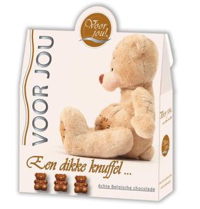 Cadeau doos trendy beertjes dikke knuffel