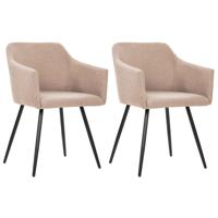 vidaXL Eetkamerstoelen 2 st stof taupe