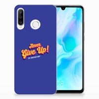 Huawei P30 Lite Siliconen hoesje met naam Never Give Up