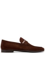 Magnanni mocassins en daim à entaille penny - Marron