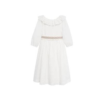 Mango Kids jurk van biologisch katoen naturel wit Mango Kids jurk van biologisch katoen naturel wit