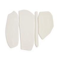 Kave Home Wandpaneel Siluna Papier-maché, Set van 4 stuks - Wit