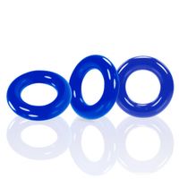 Oxballs - Willy Rings 3-pack Flexibele Cockringen Blauw - thumbnail