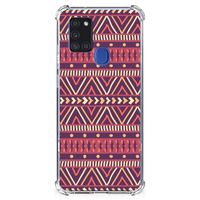 Samsung Galaxy A21s Doorzichtige Silicone Hoesje Aztec Paars