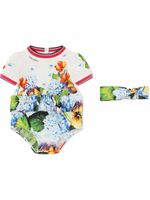 Dolce & Gabbana Kids body à fleurs imprimées - Blanc