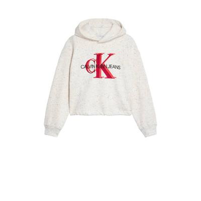 CALVIN KLEIN JEANS hoodie met logo ecru/rood