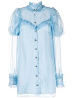 Macgraw Lighthouse ruffled silk dress - Bleu