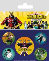 My Hero Academia Pin-Back Buttons 5-Pack Characters - thumbnail