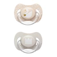 Suavinex Swan fopspeen silicone 0-4 mnd - set van 2 zwaan + kroon