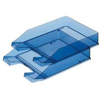 Set van 6x stuks brieven/postbakjes transparant blauw A4 formaat 25 x 33 x 6 cm