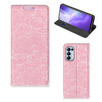 OPPO Find X3 Lite Smart Cover White Flowers - thumbnail