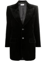 Saint Laurent blazer en velours à simple boutonnage - Noir