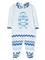 Missoni Kids pyjama en coton à imprimé zig-zag - Bleu - thumbnail