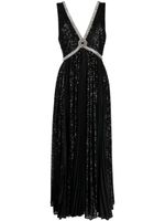 Elie Saab robe longue à sequins - Noir