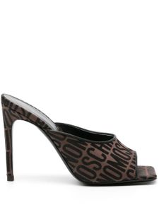 Moschino mules à logo en jacquard 105 mm - Marron