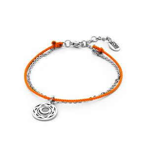 CO88 Collection Chakra 8CB 90206 Stalen Armband met Hanger - Sacral Chakra Ø 15 mm - Lengte 18 + 3 cm - Oranje