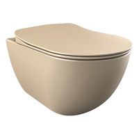 Creavit Design Ophang Wc Met Rvs Sproeier (Bidet), Mat Cappucino