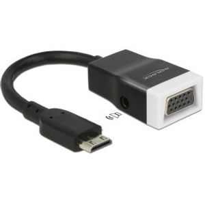 DeLOCK 65588 video kabel adapter HDMI Type C (Mini) VGA (D-Sub) + 3.5mm Zwart