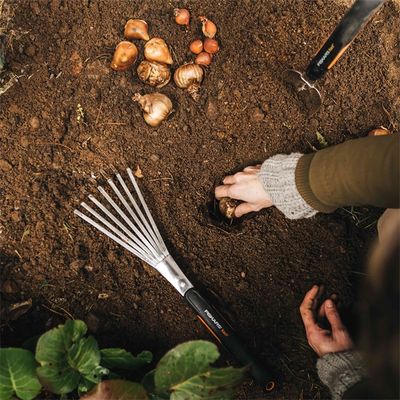 Fiskars 1027044 hark Handhark Zwart, Zilver Staal