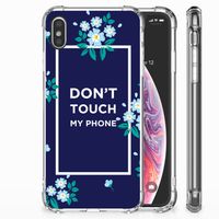 Apple iPhone Xs Max Anti Shock Case Flowers Blue DTMP