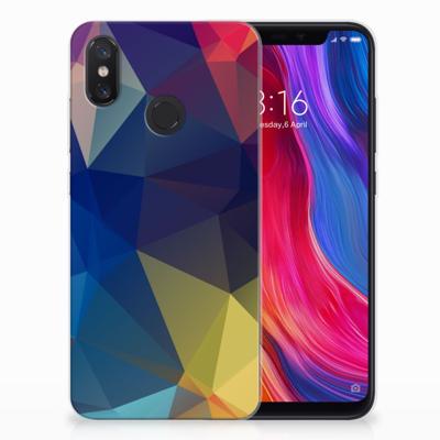Xiaomi Mi 8 TPU Hoesje Polygon Dark Xiaomi Mi 8 TPU Hoesje Polygon Dark