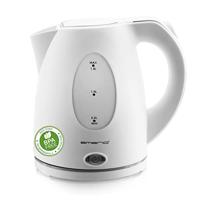 Emerio Waterkoker 1,3 liter voor reis/camping/kantoor met 2200 watt, BPA-vrij, automatische uitschakeling met droogbescherming, 360° basis, incl. kalkfilter, wit, WK-106468.13