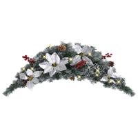 vidaXL Kerstboog met LED-lampjes 90 cm PVC groen