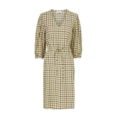 Modström geruite jurk Hollow beige