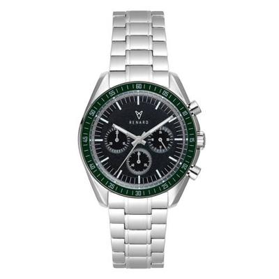 Renard horloge Sportif RD661SS36SS1 zilver/donkergroen Renard horloge Sportif RD661SS36SS1 zilver/donkergroen