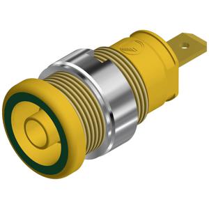 SKS Hirschmann SEB 2610 F4,8 Veiligheids-labconnector, female Bus, inbouw verticaal Stift-Ø: 4 mm Groen, Geel 1 stuk(s)