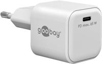 goobay 65370 USB C PD snellader (65W) / Quick Charger/USB C oplader voor Samsung, iPhone, iPad en MacBook/laadstekker/oplaadadapter voor stopcontact/voeding voor laadkabel/wit