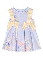 Lapin House robe plissée à fleurs - Bleu