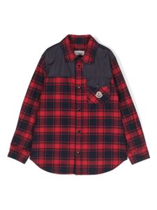 Moncler Enfant chemise en coton à carreaux - Rouge