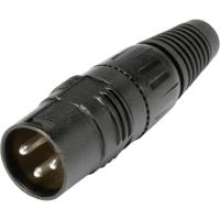 Hicon HI-X3CM-B XLR-connector Stekker, recht Aantal polen: 3 Zwart 1 stuk(s)