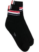 Thom Browne chaussettes en maille nervurée à rayures - Noir