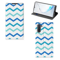 Samsung Galaxy Note 10 Hoesje met Magneet Zigzag Blauw - thumbnail