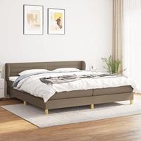 vidaXL Boxspring met matras stof taupe 200x200 cm