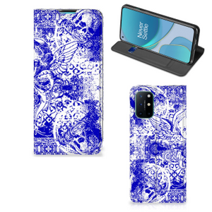 Mobiel BookCase OnePlus 8T Angel Skull Blauw