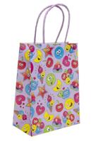 DUCKIEZ Eco-vriendelijke papieren geschenkzakken. Feestzakjes met handvatten. Verjaardagsfeestje gunst. (Lachend gezicht, 1 zak)