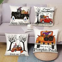 halloween decoraties pompoen decoratieve toss kussens cover 1pc zachte vierkante kussenhoes kussensloop voor slaapkamer woonkamer slaapbank stoel Lightinthebox - thumbnail