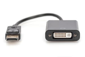 Digitus AK-340409-001-S DisplayPort / DVI Adapter [1x DisplayPort stekker - 1x DVI-bus 24+5-polig] Zwart 15.00 cm