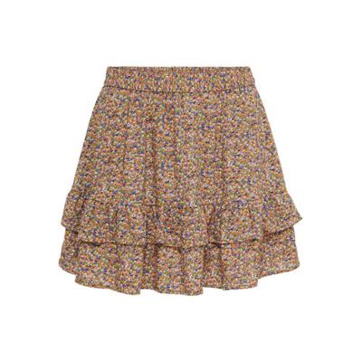 JDY gebloemde rok JDYSTAAR oranje/paars